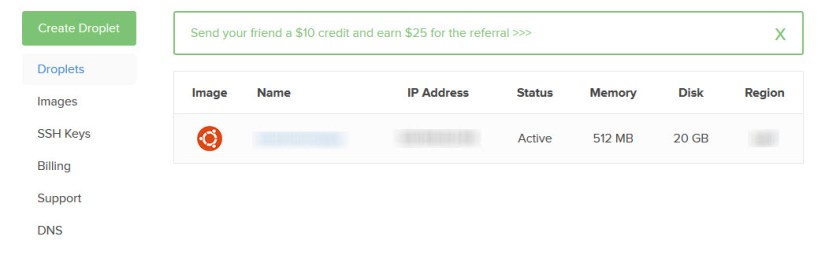 control panel digital ocean