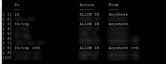 tampilan sudo ufw status