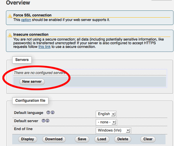 phpmyadmin-set-new-server