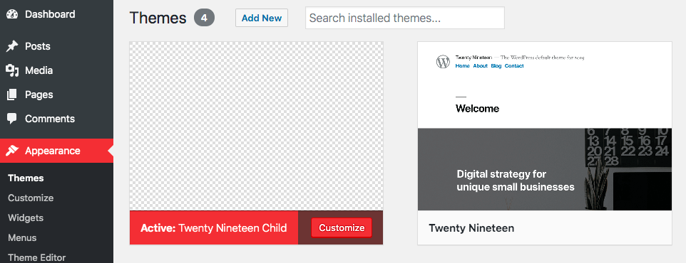 Theme-child-twenty-nineteen
